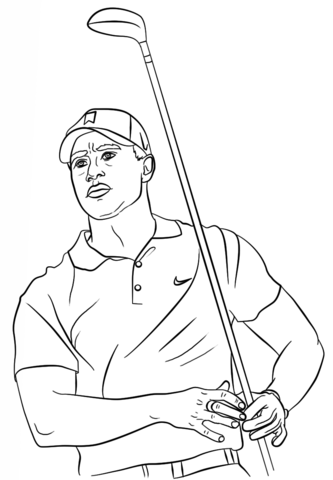 Tiger Woods Coloring Page